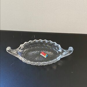 Fostoria Clear Cut Glass Dish/Tray with Handles